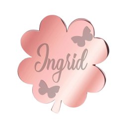 Martisor Brosa Inox Trifoi Rose Gold Nume Ingrid
