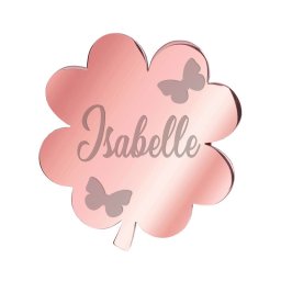 Martisor Brosa Inox Trifoi Rose Gold Nume Isabelle