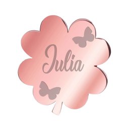 Martisor Brosa Inox Trifoi Rose Gold Nume Iulia