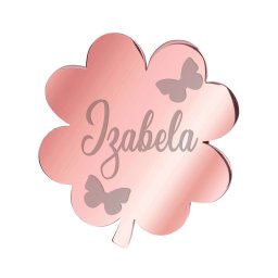 Martisor Brosa Inox Trifoi Rose Gold Nume Izabela