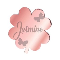 Martisor Brosa Inox Trifoi Rose Gold Nume Jasmine