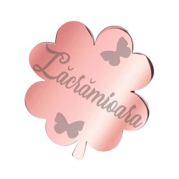 Martisor Brosa Inox Trifoi Rose Gold Nume Lacramioara