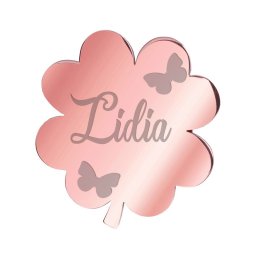 Martisor Brosa Inox Trifoi Rose Gold Nume Lidia