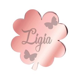 Martisor Brosa Inox Trifoi Rose Gold Nume Ligia