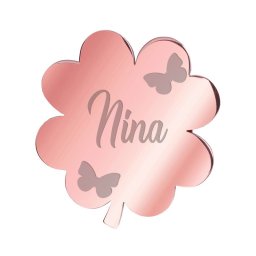 Martisor Brosa Inox Trifoi Rose Gold Nume Nina