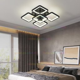 Lustra LED 90W 6548 Black Square Design cu Telecomanda 3 Functii