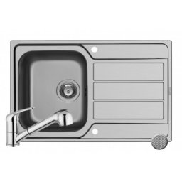 Set chiuveta inox ATHENA 79x50 1B1D LN & baterie FIDO crom Pyramis 100180201FC