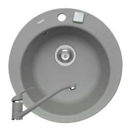 Set chiuveta granit ALYA 1B diametru 49 & baterie ASALIA - Grey