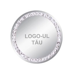 Martisor Personalizat Brosa Inox Banut Pietre Logo Argintiu