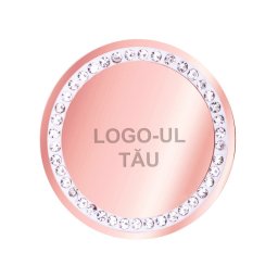 Martisor Personalizat Brosa Inox Banut Pietre Logo Rose Gold