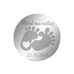 Martisor Personalizat Brosa Inox Banut Primul Martisor Data Argintiu