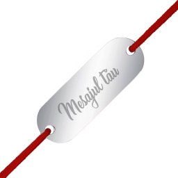 Martisor Personalizat Bratara Inox Placuta Argintie Mesaj