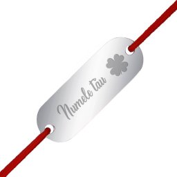 Martisor Personalizat Bratara Inox Placuta Argintie Nume Trifoi