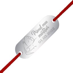 Martisor Personalizat Bratara Inox Placuta Argintie Primul martisor Data