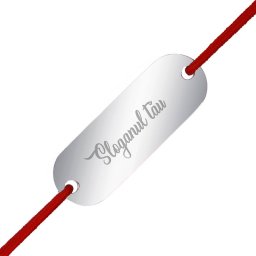 Martisor Personalizat Bratara Inox Placuta Argintie Slogan