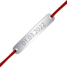 Martisor Personalizat Bratara Inox Placuta Dreptunghiulara Argintie Data