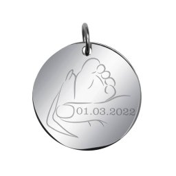 Martisor Personalizat Pandantiv Inox Banut Argintiu Primul Martisor Data