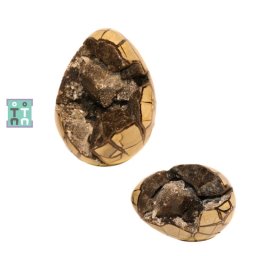 Geoda Naturala Septaria - Piatra Dragonului cu Calcit - Ou - 18.5x15x15 cm