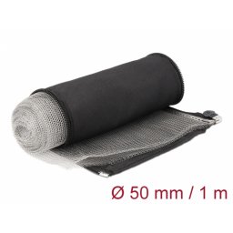Organizator cabluri cu fermoar rezistent la caldura 1m x 50mm Negru, Delock 20849