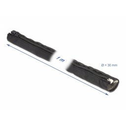 Organizator cabluri cu fermoar rezistent la caldura 1m x 30mm Negru, Delock 20848