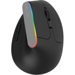 Mouse wireless optic vertical Negru, Delux M618C-BK