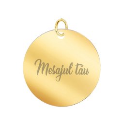 Martisor Personalizat Pandantiv Inox Banut Auriu Mesaj