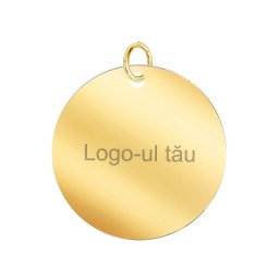 Martisor Personalizat Pandantiv Inox Banut Auriu Logo