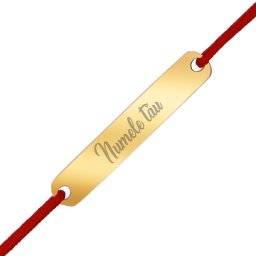 Martisor Personalizat Bratara Inox Placuta Dreptunghiulara Aurie Nume