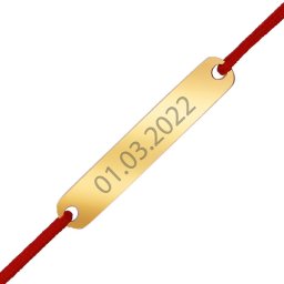 Martisor Personalizat Bratara Inox Placuta Dreptunghiulara Aurie Data