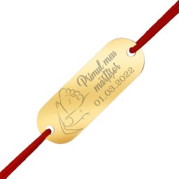 Martisor Personalizat Bratara Inox Placuta Aurie Primul martisor Data