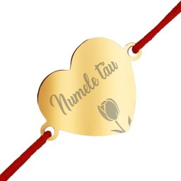 Martisor Personalizat Bratara Inox Inima Aurie Nume Lalea