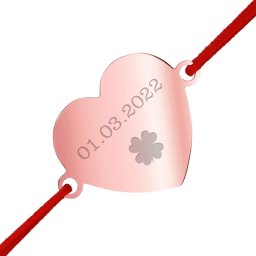 Martisor Personalizat Bratara Inox Inima Rose Gold Data Trifoi