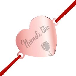 Martisor Personalizat Bratara Inox Inima Rose Gold Nume Lalea