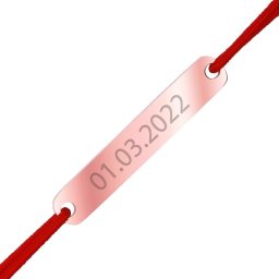 Martisor Personalizat Bratara Inox Placuta Dreptunghiulara Rose Gold Data