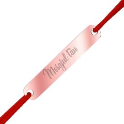 Martisor Personalizat Bratara Inox Placuta Dreptunghiulara Rose Gold Mesaj