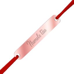 Martisor Personalizat Bratara Inox Placuta Dreptunghiulara Rose Gold Nume