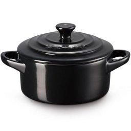 Oala cu capac Le Creuset Stoneware Collection Petite Round Casserole 71901101400000 ,Argila glazurata, Cuptor-Grill-Microunde, -23°~260°C, Black Onyx