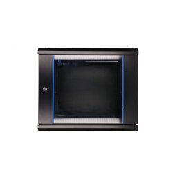 Cabinet rack 9u 600x600 Negru, montaj pe perete