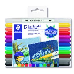 Marker textile 2 capete 12 culori Staedtler
