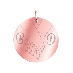 Martisor Personalizat Pandantiv Inox Banut Rose Gold Cuplu Initiale