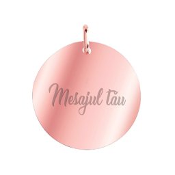 Martisor Personalizat Pandantiv Inox Banut Rose Gold Mesaj
