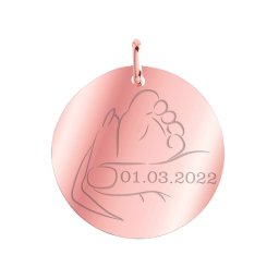 Martisor Personalizat Pandantiv Inox Banut Rose Gold Primul Martisor Data