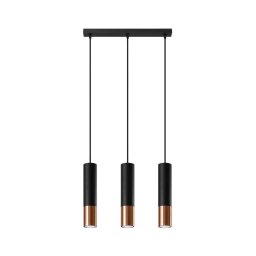 Lustră pe cablu LOOPEZ 3xGU10/40W/230V neagră/cupru Sollux SL.0948