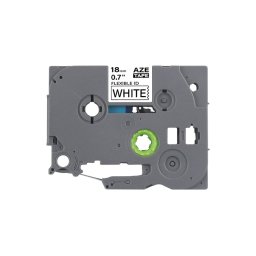 Banda flexibila compatibila Brother TZe-FX241, 18 mm, negru pe alb, pentru identificare fire, cabluri si echipamente electrice
