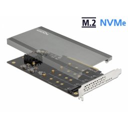 PCI Express cu 4 x slot NVMe M.2 interne cu radiator si ventilator - Bifurcare, Delock 90050