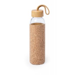 Sticla de apa, sport, Everestus, 2707275, Sticla, Pluta, 500 ml, ø63x225 mm, Transparent, Natur, saculet inclus