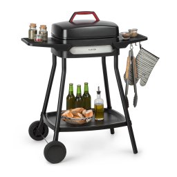 Klarstein Gatsby, grill electric, 2000 W, grilaj antiaderent, măsuțe laterale, negru (FRY2-GatsbyG-BL)