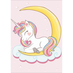 Set goblen cu diamante, cu sasiu, Pui de unicorn visator, 20x30 cm