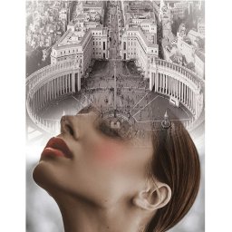Set goblen cu diamante, cu sasiu, Amintiri din Vatican, 50x65 cm
