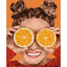 Set pictura pe numere, cu sasiu, Portocaliu, 40x50 cm